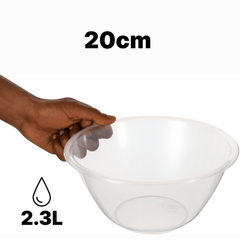 Set of 12 Clear 20cm Plastic Mixing Bowls – 2.3L BPA-Free Food-Safe Nesting Bowls for Kitchen Prep, Baking & Serving – Microwave & Dishwasher Safe Lightweight Bowls