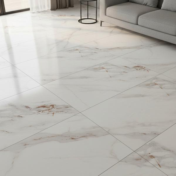 10/20/30/40 Pack Luxury Marble Effect Self-adhesive Floor Tiles 60x30cm, 2mm Thicken Vinyl Flooring Tiles Wall Stickers, Removable PVC Wall Decals, Suitable for Living Room, Bedroom, Kitchen Backsplashes, Bathroom, Office, Background Walls, Easy To Instal