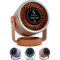 EPISENT Portable USB Desk Fan with Digital Display, Rechargeable Table Fan, 360° Adjustable Air Circulator, Touch Control, Wall Mount Design, 5 Speed Settings, Compact Fan for Home, Office & Travel