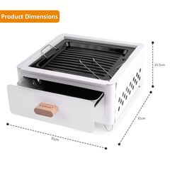 Portable BBQ Grill, Folding Tabletop Charcoal Barbecue Grill, Foldable Stainless Steel BBQ Grill for Camping, Garden, Travel, Picnic, Outdoor
