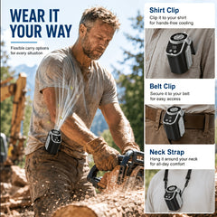 Wearable Belt Fan AI Intelligent Clip On Fan with Strong Wind Power And Silent Operation. Built In LED Flashlight Suitable for Camping, Hiking, And Night Patrols. Designed Specifically for Outdoor Enthusiasts And Night Shift Workers