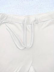 European and American Spring/Summer New Fashion Women's Bottoms: Flared Straight-Leg Pants with Classic English Text Print, Daily Casual Butt-Lifting Peach Butt Long Pants, Three-Piece Set