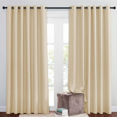 PONY DANCE Grey Blackout Thermal Insulated Curtains for Bedroom, 46 X 54 Inch Short Eyelet Curtains & Drapes, Soft Black Out 2 Panels for Window Living Room/Kitchen