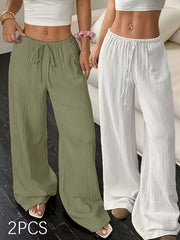 Two-Piece Set Women'S Elegant Trousers Casual Straight-Leg Pants