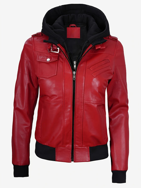 Autumn/winter 2025 Item, Elegant and Sexy Women's PU Jacket, Ladies' Faux Jacket with Detachable Hood