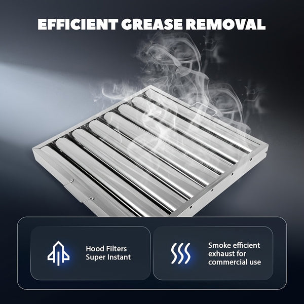 Stainless Steel Kitchen Exhaust Hood with Grease Baffle Filter - Modern, Sleek Design for Efficient Airflow and Easy Maintenance, Ideal for Home and Commercial Use, Commercial Kitchen Hood | Sleek Stainless Hood | Durable Kitchen Hood, Exhaust Fan