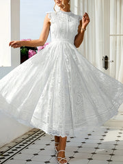 New Elegant Lace Flared Dress for Women