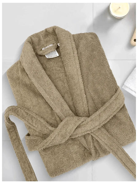 Luxury Unisex Shawl Collar 100% Cotton Terry Towelling Bath Robe Dressing Gown Hotel Quality Bathrobes