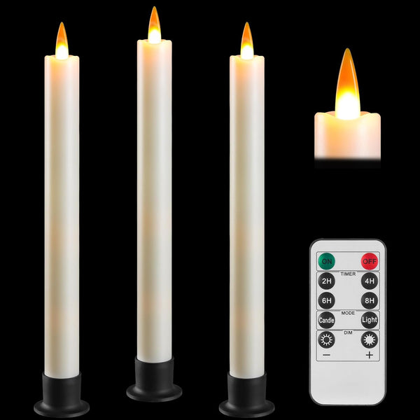 Da by 3 Flameless Window Candles with Remote Control & Timer, Battery Powered Surround Fairy Lamp, 9.6