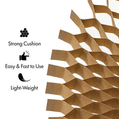 ePackaging Honeycomb Packaging Paper Roll – Strong Cushioning Wrap for Shipping & Fragile Items, Kraft Packing Paper in 300MM×30M, 500MM×30M & 500MM×50M Sizes
