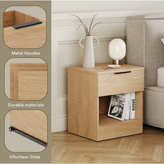 Vida Designs Trega 1 Drawer Bedside Chest Set Of 2, End Table Nightstand Space Saving Storage Organizer Bedroom Furniture