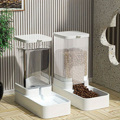 Pet Feeder Pets Food Feeder and Waterer Set 3.8L 2.1kg, 29*13.5*28.5cm, Travel Supply Feeder and Water Dispenser for Dogs Cats Pets Animals