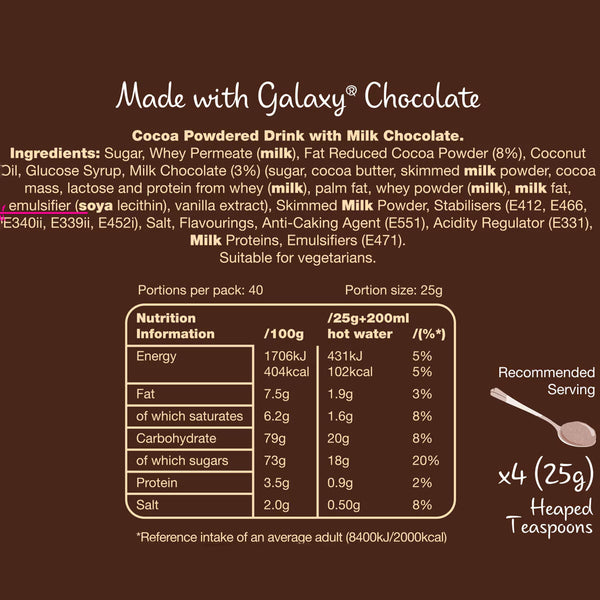 Galaxy Instant Hot Chocolate, 1Kg