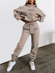 Fashionable Set of Sweatshirt And Long Pants with Letter Prints for Women
