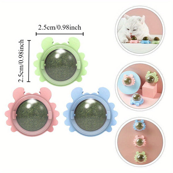 3pcs Interactive Rattan Cat Toy, Ball-Shaped, Chew And Play, Dental Health And Teeth Cleaning | Indoor Cats, All Breeds | Natural Rattan Material, Cat Plaything|Interactive Cat Toy|Durable Cat Toy, Without Battery