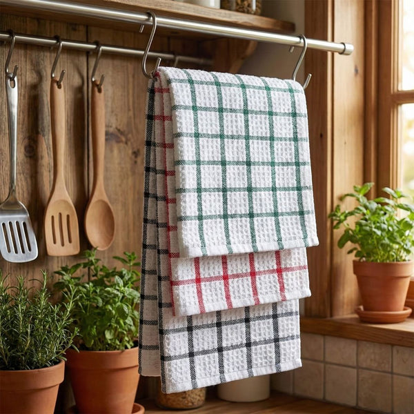 Extra large Terry Kitchen Tea Towels Pure & Super Absorbent | Non-Stick and Reusable Available in pack of 2, 4, 8 &12.