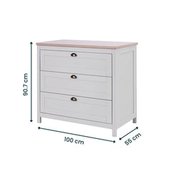 Tutti Bambini Verona Chest Changing Unit, Grey & Oak