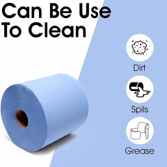 6pcs Blue Rolls 2 Ply 100m, Centrefeed Blue Roll, Strong & Absorbent Blue Kitchen Rolls, Embossed Paper Towels, Multi Fold Double Layer Tissue Roll, Household Cleaning Blue Rolls, Perfect for Commercial, Kitchen Use & Cleaning Toilets