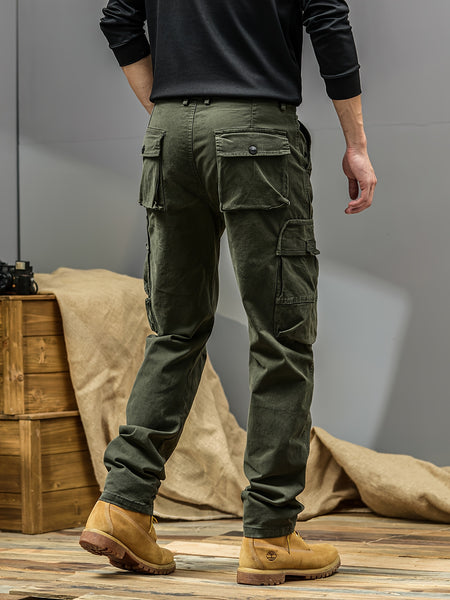 Men's Casual Cargo Pants, Multi-pocket, All-season American Street Style Loose Straight-leg Pants,  Blend, Machine Washable, Suitable for Casual Wear, Practical Workwear, Leisure Cargo Design, for Daily Outings and Travel