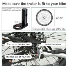 2-Seat Child Bike Trailer Bicycle Wagon for Kid W/ Seat Belt Hitch Coupler