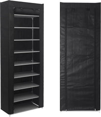 10 Tier Shoes Rack with Dustproof Cover, Shoe Storage Cabinet, Shoe Organizer, Easy to Assemble, Hold up to 25-30 Pairs