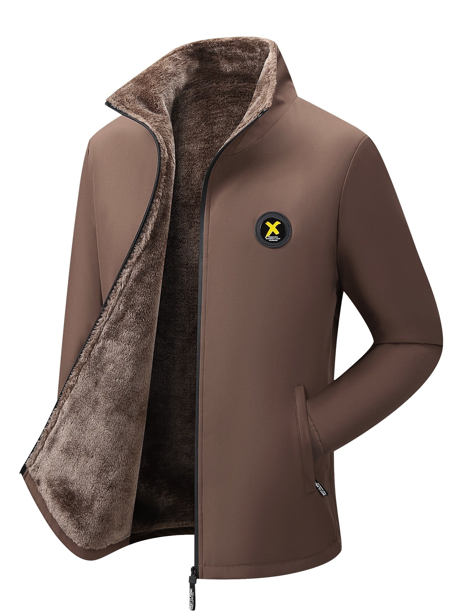Men's New Stand-up Collar Casual Autumn and Winter Jacket Jacket Men's Velvet Padded Warm Fashion Winter Clothes -padded Jacket