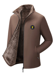 Men's New Stand-up Collar Casual Autumn and Winter Jacket Jacket Men's Velvet Padded Warm Fashion Winter Clothes -padded Jacket