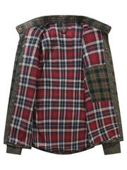 Men's Premium Plaid Jacket - Casual Polyester, Button-Up with Collar for Spring/Fall