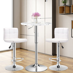 GOFLAME 2pcs Modern Bar Table Multifunctional Round Pub Table-White