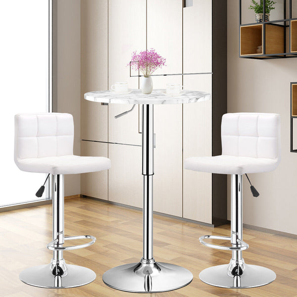 GOFLAME 2pcs Modern Bar Table Multifunctional Round Pub Table-White