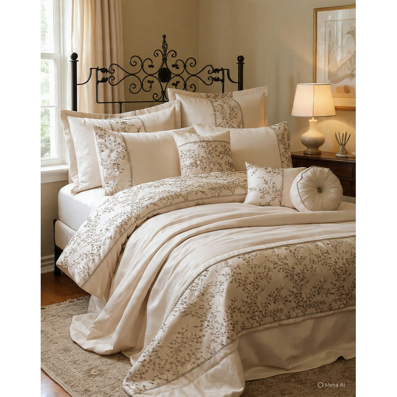 Gigi Embroidered Diamante Style Duvet Cover Sets Luxurious Quilt Covers Designer Bedding Sets