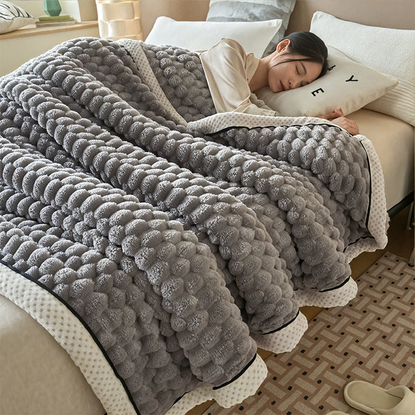Weighted Blankets, 1pc Double Sided Milk Velvet Throw Blankets, Luxurious, Soft & Warm for Couch, Bed, Office, Car, Thickened All Season, Sofa & AC Warm Nap Blanket, Ideal Housewarming Gift, Single/Double/King/Super King