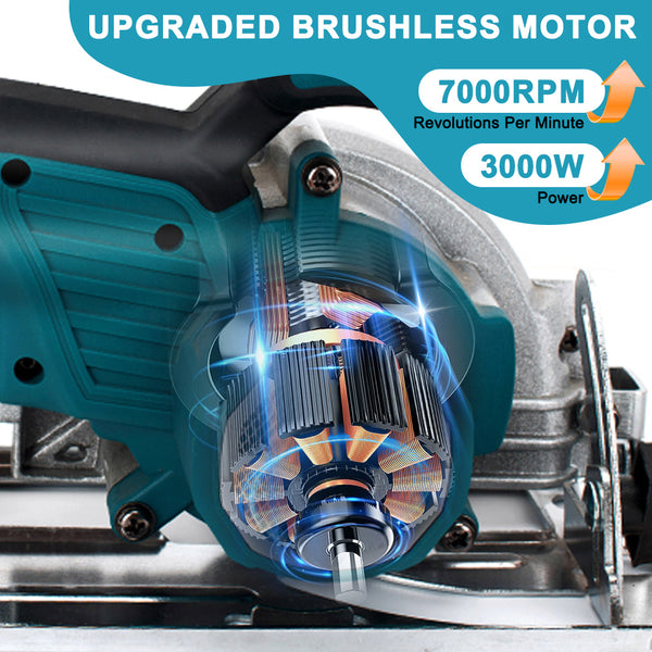 [Machine ONLY]Electric Circular Saw 125mm, Brushless motor,High Power Wood Cutting Saw for Hardwood, MDF, Plywood, Bamboo and PVC Pipe - Corded DIY & Professional Circular Saw