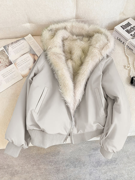 Autumn and Winter Women's Furry Jacket Coat
