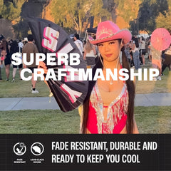 SoJourner Large Folding Clack Fan - Loud Hand Fan for Raves, Halloween, Burlesque & Costume Parties - Plastic Cooling Fan for Women' Rainbow Outfits, Festival Accessories Suitable for Raves, Performances, Events