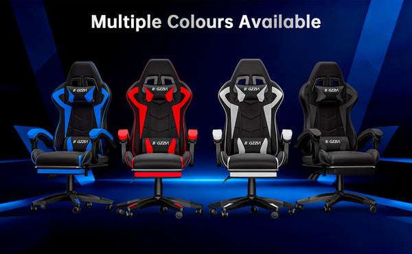GartistGo Gaming Chair With footrest,Computer Chairs with Lumbar Cushion + Headrest, Height-Adjustable Office Chair for Adults, Girls, Boys