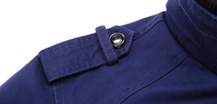 Men'S Solid Color Plaid Lining Cargo Jacket Autumn And Winter Multi-Pocket Design Stylish Long Sleeve Stand Collar Street Jacket Outdoor Coat Locomotive Jacket