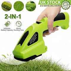 Cordless Hedge & Grass Trimmer, Portable 2-in-1 Electric Handheld Hedge Trimmer & Pruner, Easy to Use for Professionals and Homeowners, Hedge Trimmer Electric, Home Gardening Tool, Comfortable Grip Handle, Durable Construction.