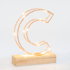 Light Up Letter | LED Alphabet Wire Frame Letter Lights | Rose Gold Copper Initials | Personalised Lighting | Battery Powered | For The Office Living Room Bedroom | Gift For Her