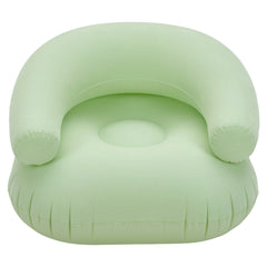 73*73*52cm U-shaped Outdoor Leisure Inflatable Sofas, Portable Inflatable Mattresses for Home Use, with Backrest, Foot Pump Included, Durable and Wear-resistant, Suitable for Home, Camping, Beach and Travel Use Green/Purple