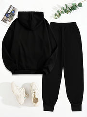 Women'S Clothing Featuring a Two-Piece Set with a Hoodie And Pants, Designed with Letter Prints