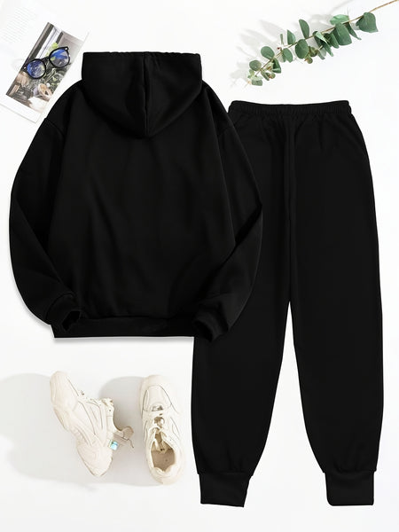 Women'S Clothing Featuring a Two-Piece Set with a Hoodie And Pants, Designed with Letter Prints