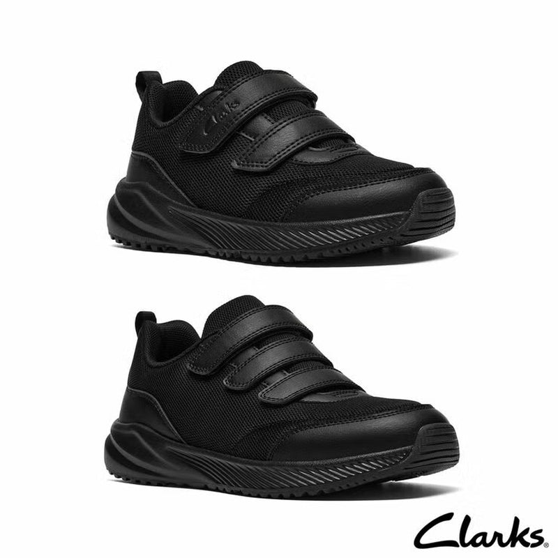 Clarks Kids Deyes Coast Trainer in Black