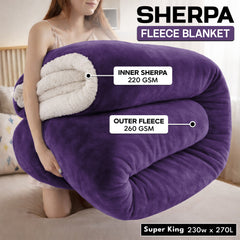 1pc Luxurious Double-Sided Sherpa Throw Blanket – Soft, Warm & Cozy Contemporary Blanket, Machine Washable, Perfect for Couch, Bed, Office & Travel, Ideal Gift