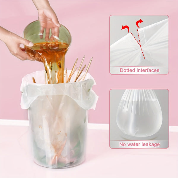 Garbage Bag 6L-8Liter Small Bathroom Foot Garbage Bag (With Handle), Small Garbage Bag, Convenient Car Garbage Bag 110 Transparent And White Inner