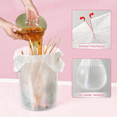 Garbage Bag 6L-8Liter Small Bathroom Foot Garbage Bag (With Handle), Small Garbage Bag, Convenient Car Garbage Bag 110 Transparent And White Inner