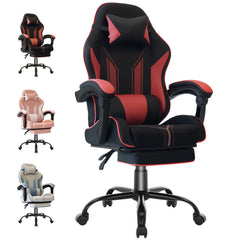 Gaming Chair Computer Chair Office Chair Racing Chair Desk Chair Swivel Chair Cute Gamer Chair Ergonomic Chair with Footrest And Backrest Support, Chair for Adult Gray