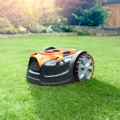 Lawnmaster Ocumow® 16 Drop and Mow Robot Lawnmower with MX 24V 4.0Ah Lithium Battery and Fast Charger. No Boundary Wire, App or Outdoor Power Socket Needed. for Small to Medium Lawns up to 150M2.