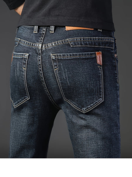 Men'S Business Jeans Slim Straight Stretch Men'S Trousers