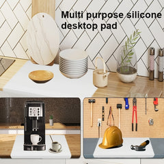 Large Household Silicone Mat - Kitchen Countertop Protector and Dining Table Mat with Edge Protection. Durable surface, easy to clean, suitable for cooking, baking and tableware placement.
